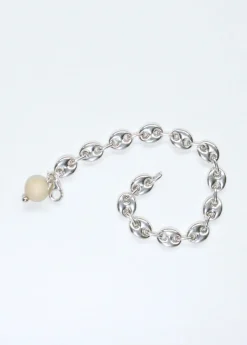 Armbånd • Håndlavet • Sølv • Hvid Fossil