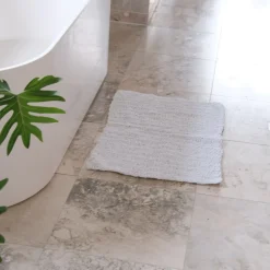 Bademåtte • Genanvendt Bomuld • Hvid