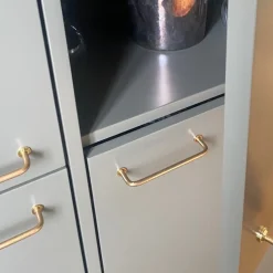 Bøjlegreb • Messing • 128 mm • Rund Fodskive