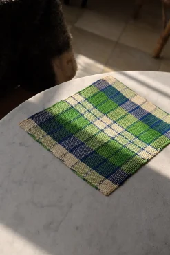 Dækkeserviet • Palmeblade • Iraca • Grønne & Blå Tern