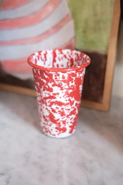 Drikkekrus • Emalje • Splatter rød • UDGÅR