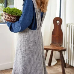 Forklæde • Japansk • Grå med Blå tern