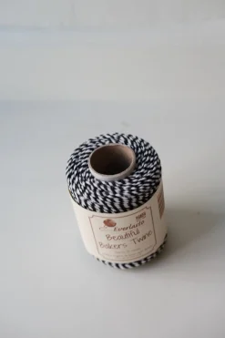 Gavebånd • Bakers Twine • 50m • Sort & Hvid