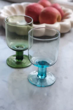 Glas på stilk • Mundblæst • Grøn • UDGÅR