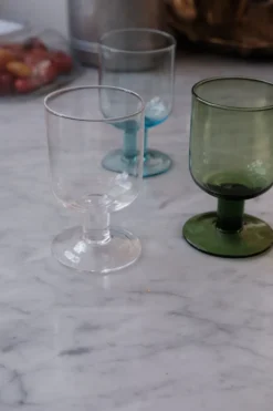 Glas på stilk • Mundblæst • Lyseblå • UDGÅR