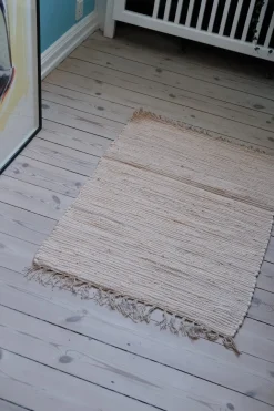 Gulvtæppe • Kludetæppe • 60x90 • Creme