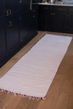 Gulvtæppe • Kludetæppe • 75x300 • Lyserød