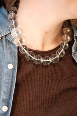 Halskæde • Håndlavet • Ædelsten • Kvarts