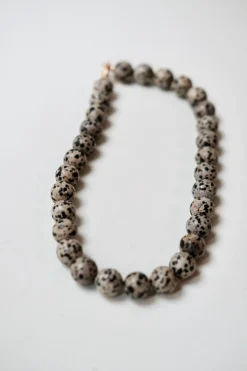 Halskæde • Håndlavet • Halvædelsten • Dalmatiner