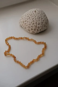 Halskæde • Ravperler • Honning