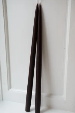Hånddyppede lys • 45 cm • Mørkebrun