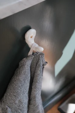 Håndlavet Knage • Enkelt • Hvid • Stor