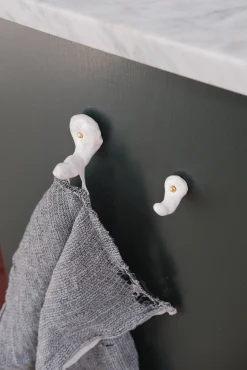 Håndlavet Knage • Enkelt • Hvid • Stor