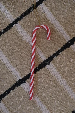 Julepynt • Dekoration • Slikstok • Hvid & Rød