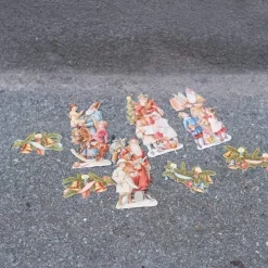 Julepynt • Glansbilleder • Traditionel Julemand og Grene