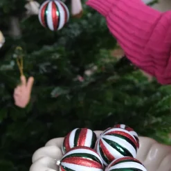 Julepynt • Kugle • Bolsjestribet kugle • 1 stk