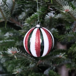 Julepynt • Kugle • Bolsjestribet kugle • 1 stk