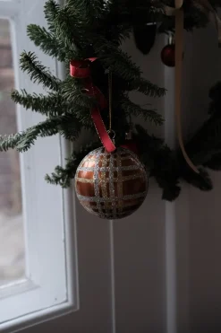 Julepynt • Kugle • Skotskternet • Kobber • 1 stk