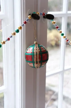 Julepynt • Kugle • Skotskternet • Rød • 1 stk