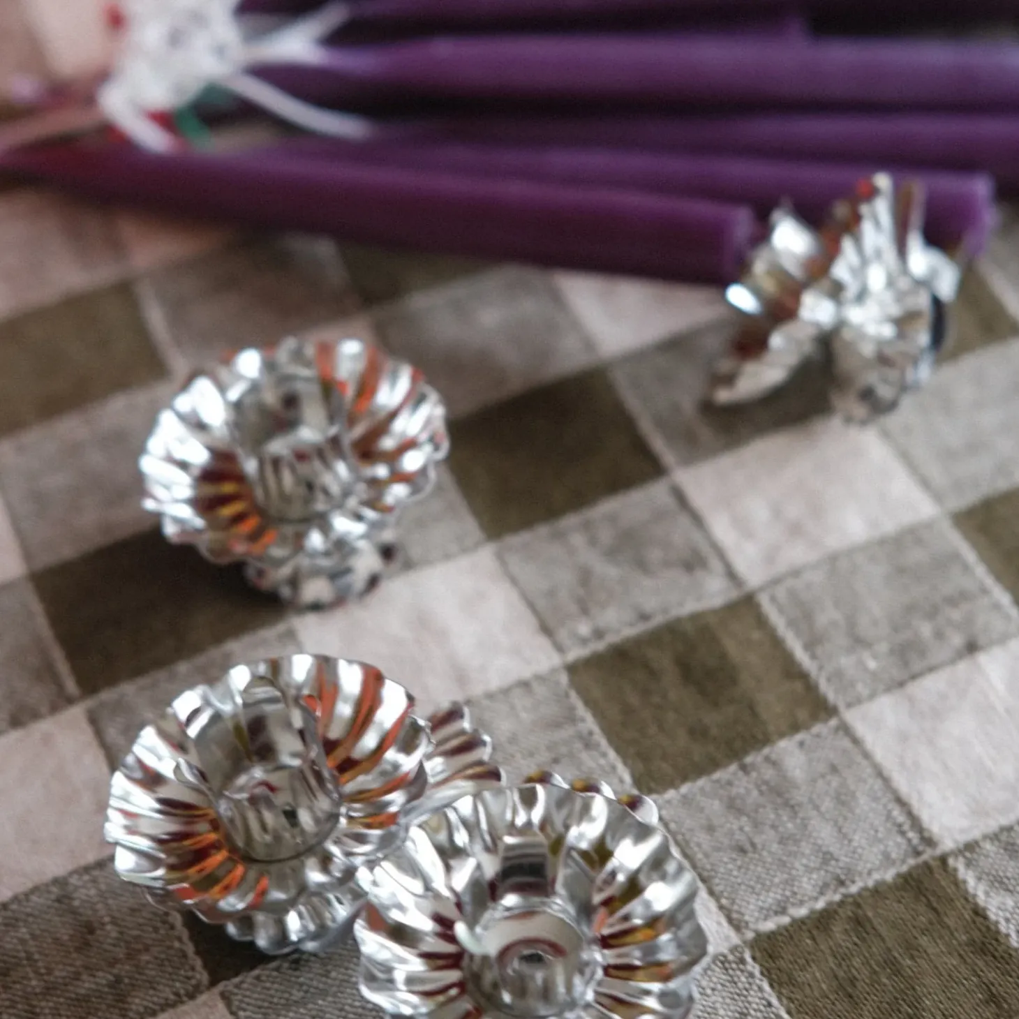 Julepynt • Lysestage til Juletræet • Sølv • 10 stk