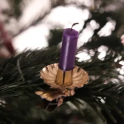 Julepynt • Lysestage til Juletræet • Guld • 10 stk