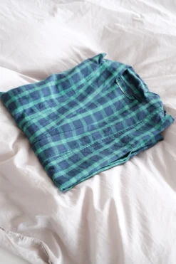 Kimono • M • Blå og Grøn • Carreaux Vert Marine