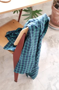 Kimono • M • Blå og Grøn • Carreaux Vert Marine