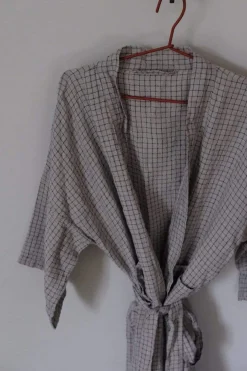 Kimono • XL • Grå med Blå Tern