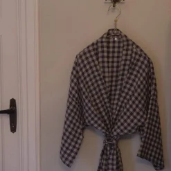 Kimono • XL • Hør Blå Gingham