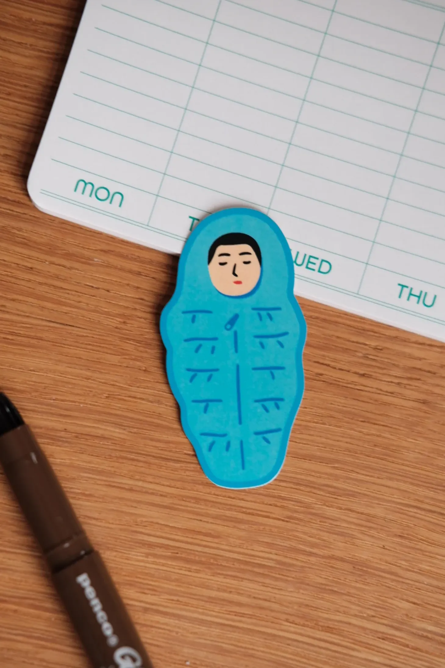 Klistermærke • 7 cm • Sovepose