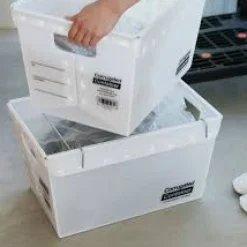 Opbevaringskasse • Plast • Hvid