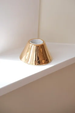 Porcelænslampe • Guldbelagt