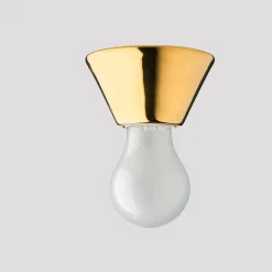 Porcelænslampe • Guldbelagt