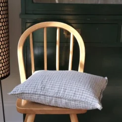 Pudevår • Hør • 30x40 • Grå Blå tern