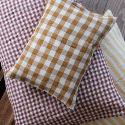 Pudevår • Hør • 30x40 • Vichy Moyen Curcum • Sennep Tern