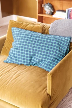 Pudevår • Hør • 50x70 cm • Carreaux Vert Marine