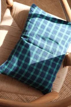 Pudevår • Hør • 30x40 cm • Carreaux Vert Marine