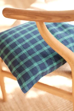 Pudevår • Hør • 30x40 cm • Carreaux Vert Marine