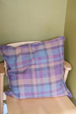 Pudevår • Hør • 50x50 cm • Ecossais Bourgogne