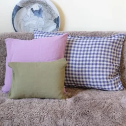 Pudevår • Hør • 50x70 cm • Hør Blå Gingham