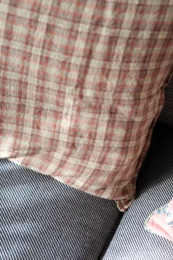 Pudevår • Hør • 50x70 cm • Tartan Sienne Vert