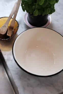 Salatskål • Emalje • Sort