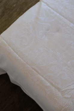 Sengetæppe • Damask • Vævet • Creme