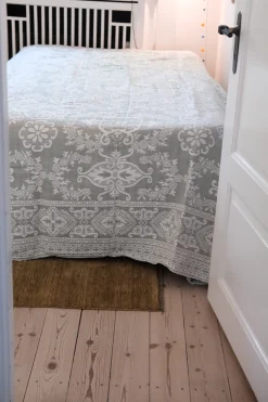 Sengetæppe • Damask • Vævet • Mørkegrøn