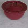 Serveringsskål med Låg • Emalje • Rød