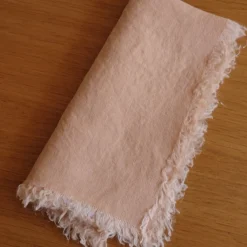 Serviet • Hør • Noisette Clair • Pudder med Frynser