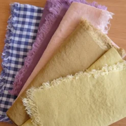 Serviet • Hør • Ocre • Gul med Frynser