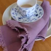 Serviet • Hør • Violette • Lilla med Frynser