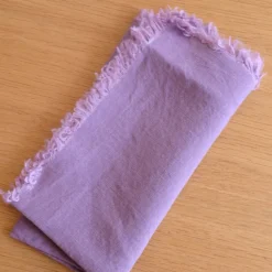 Serviet • Hør • Violette • Lilla med Frynser