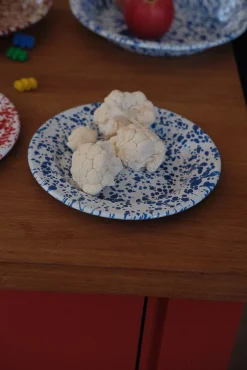 Side Tallerken • Emalje • Splatter blå • UDGÅR